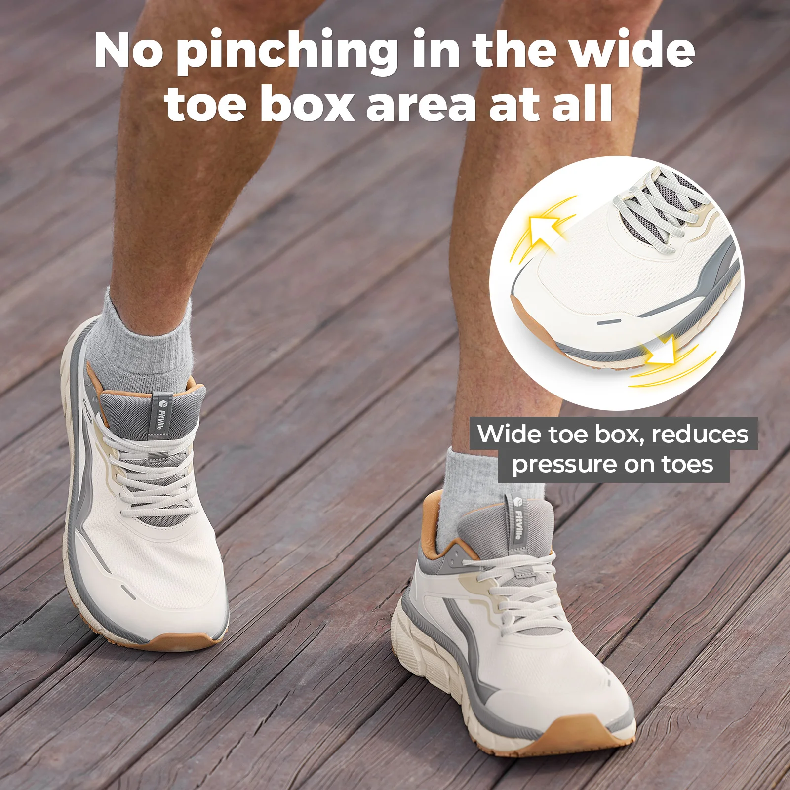 FitVille Extra Wide Toe Men's  - Wide Toe Box Running Sneakers review and price